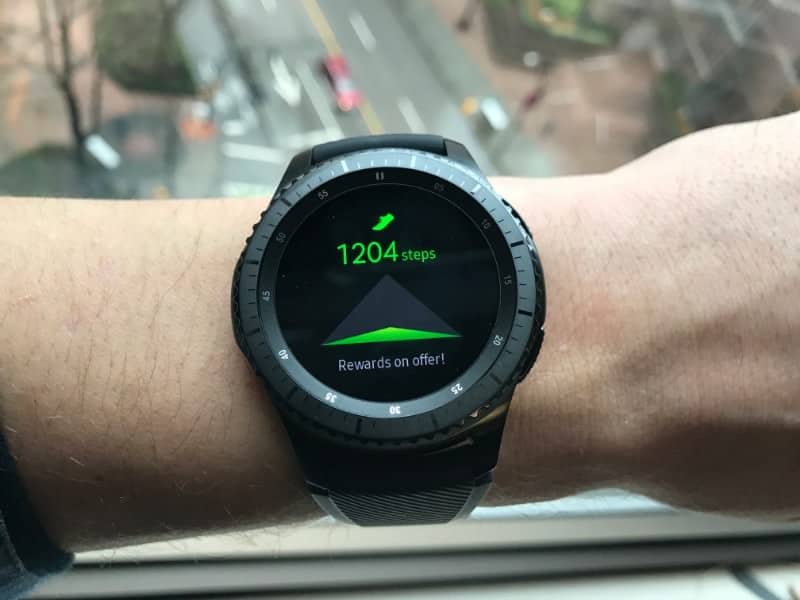Steps taken screen on the Samsung Gear S3 Frontier Smartwatch