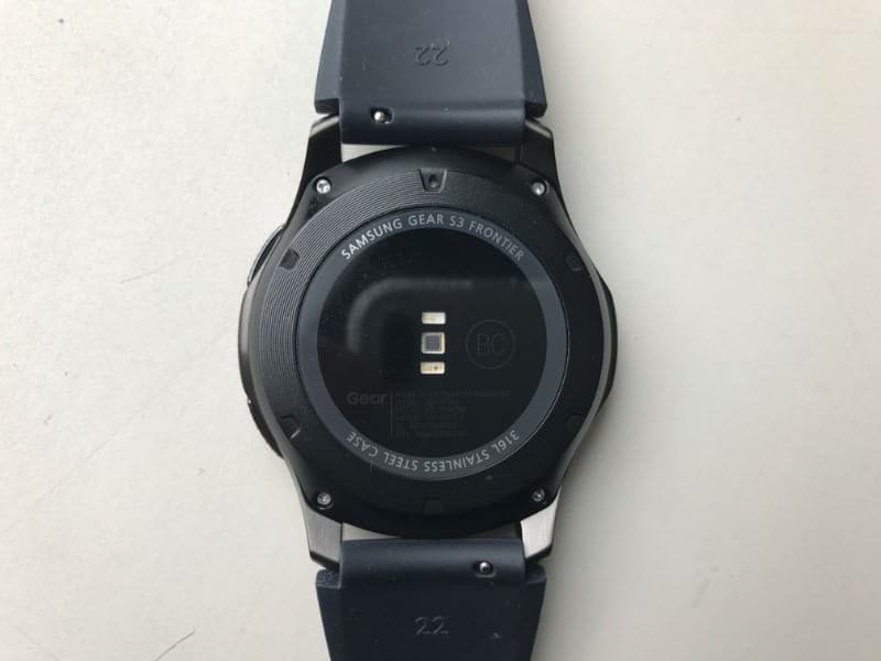 Back of the Samsung Gear S3 Frontier Smartwatch