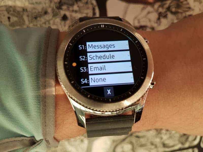 Samsung Gear S3 Smartwatch setting.
