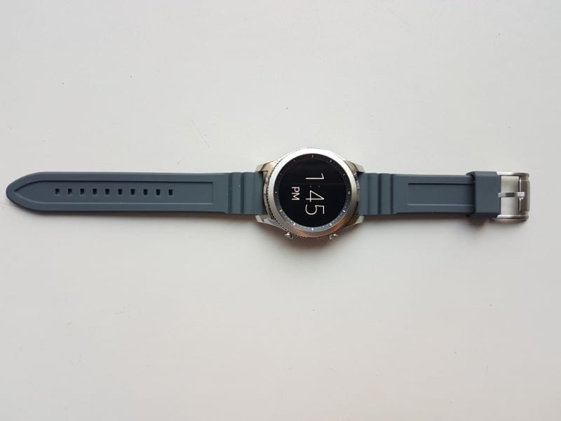 Samsung Gear S3 Smartwatch with gray straps.