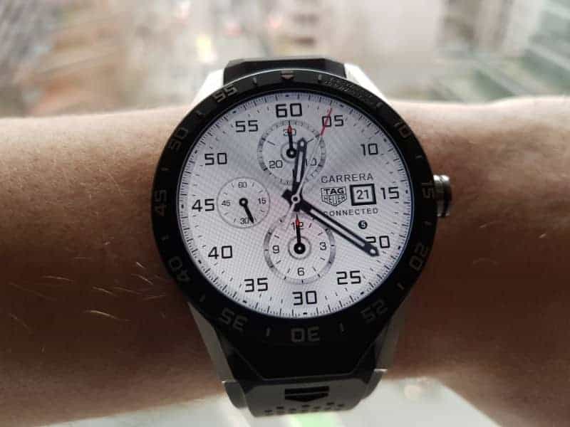 Tag Heuer Connected Smartwatch watch faces in Chronograph / White