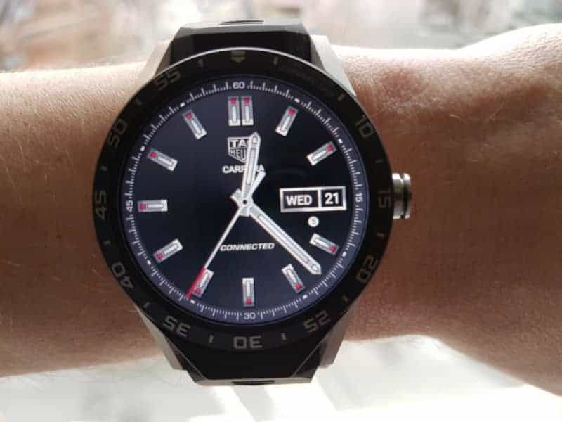 Tag Heuer Connected Smartwatch watch faces in Three-Hand / Black.