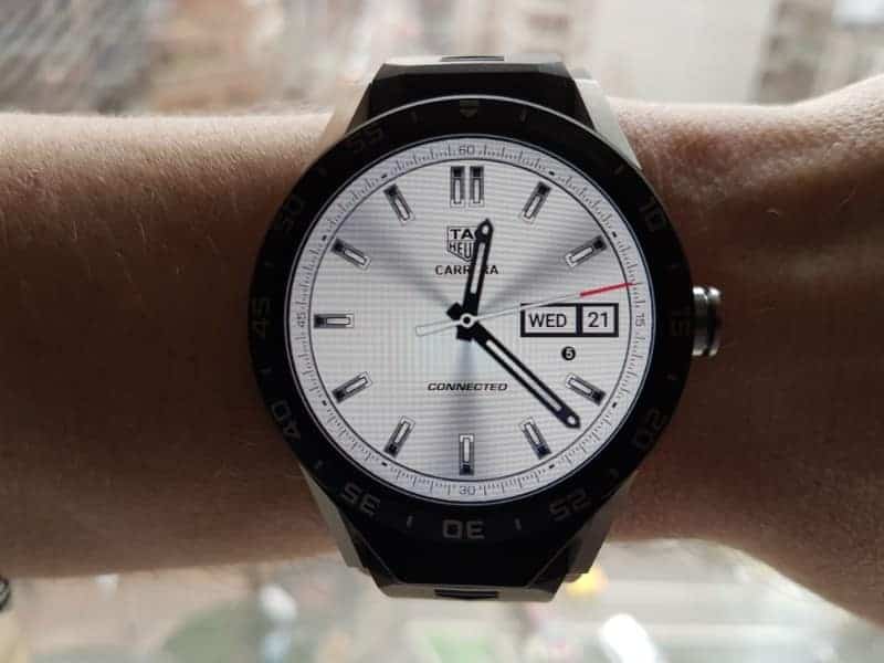 Tag Heuer Connected Smartwatch watch faces in Three-Hand / White.
