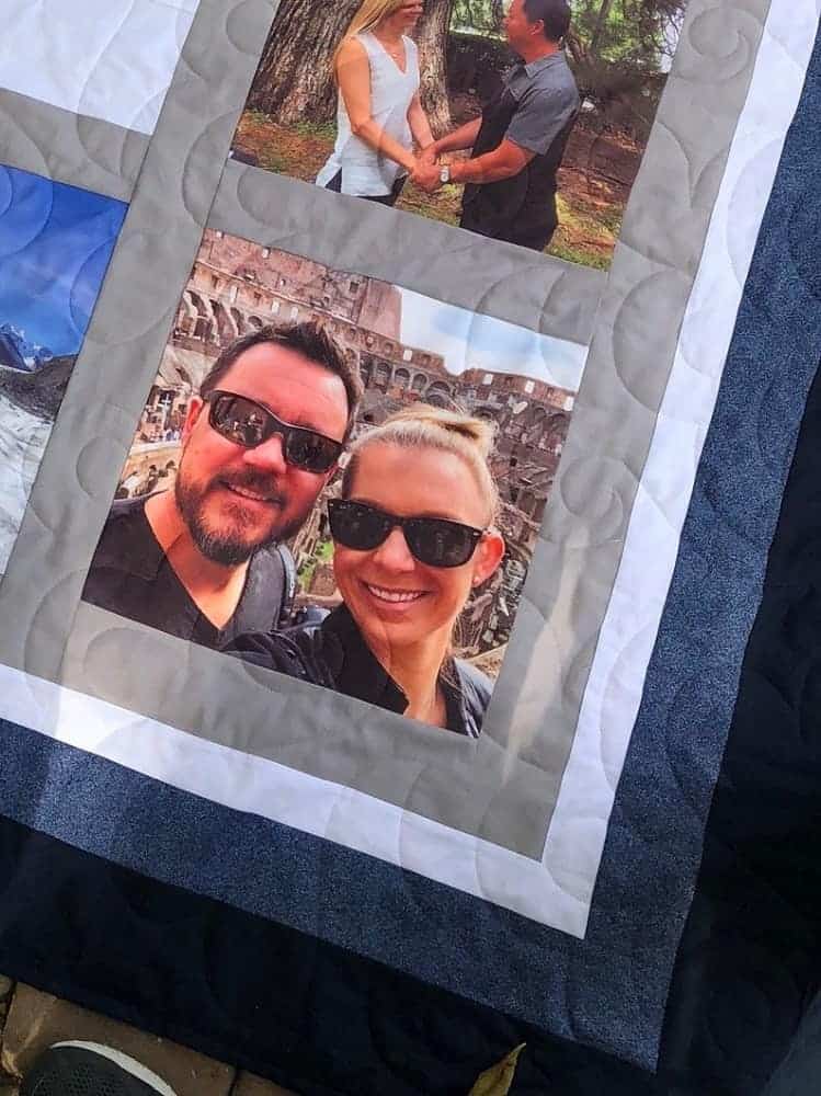 A customized photo quilt from etsy.