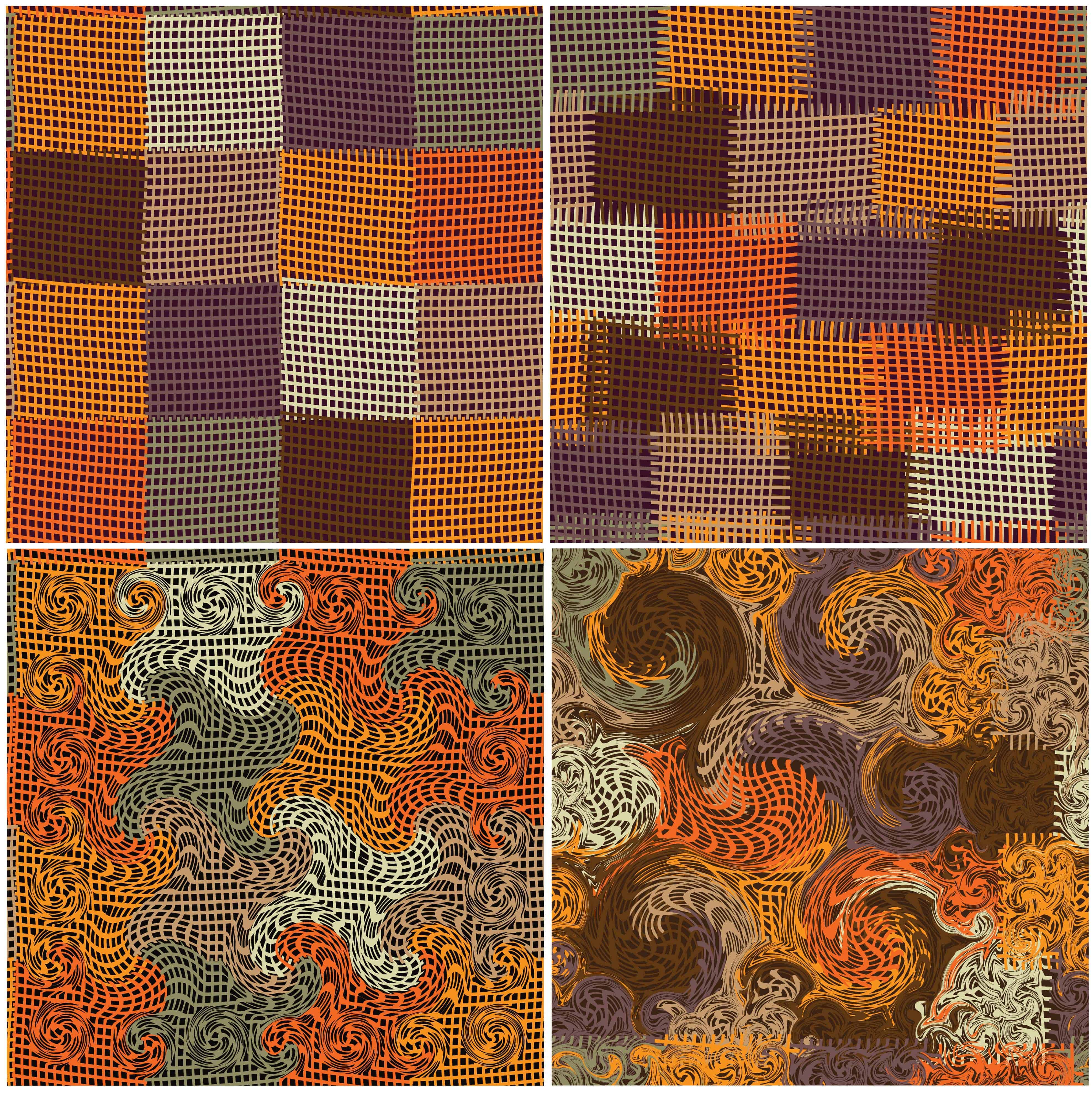 A look at the patterns of a four patch quilt.