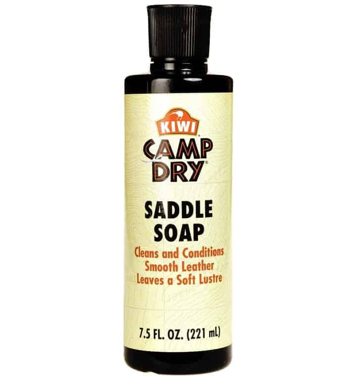 A bottle of Kiwi Dry Camp Saddle Soap.