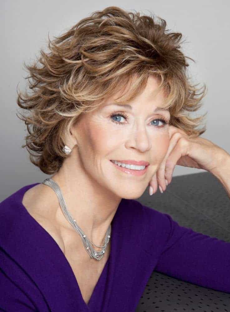 Jane Fonda Haircut Wavy Layered Synthetic Hair Capless Wig from WigsBuy.