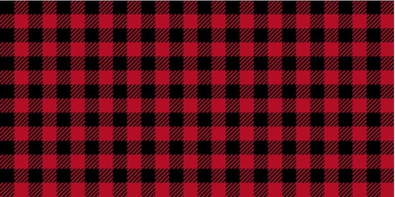 A close look at a red and black flannel twill pattern.