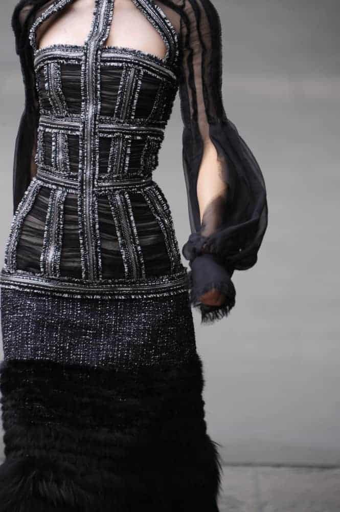 A model wearing Joan collection during the Alexander McQueen Ready to Wear Autumn/Winter 2011/2012 show.