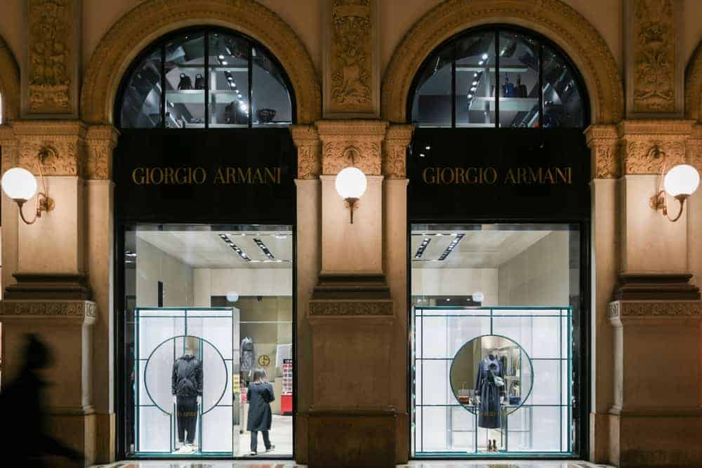 Giorgio Armani store in Milan, Italy.