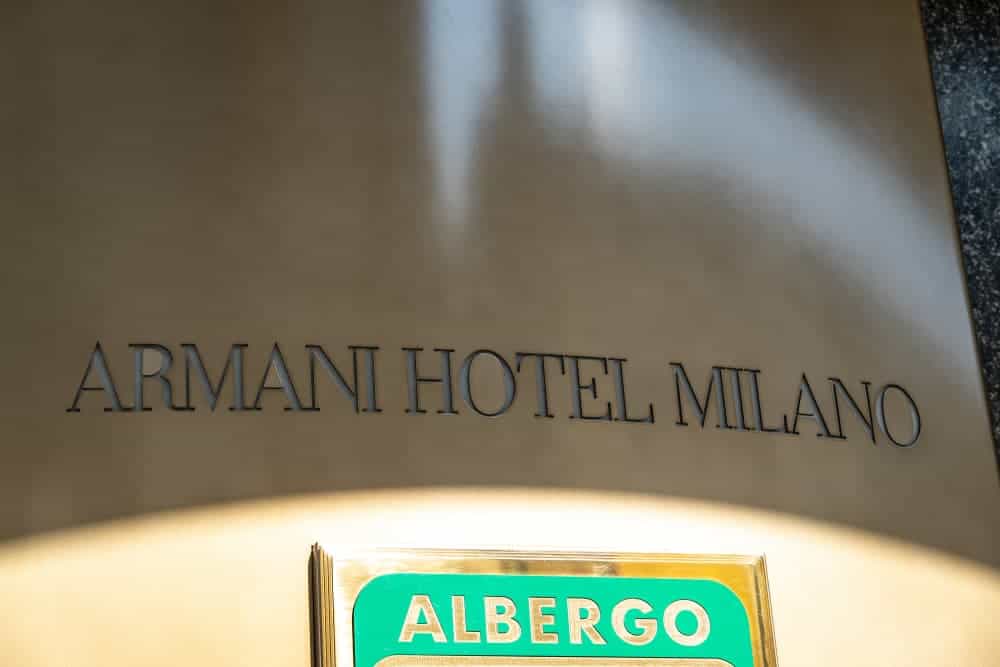 Armani Hotel plaque