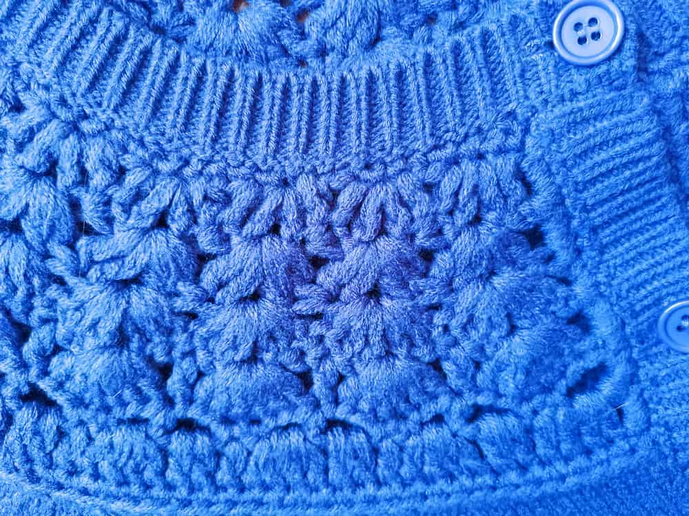 Blue wool knit fabric
