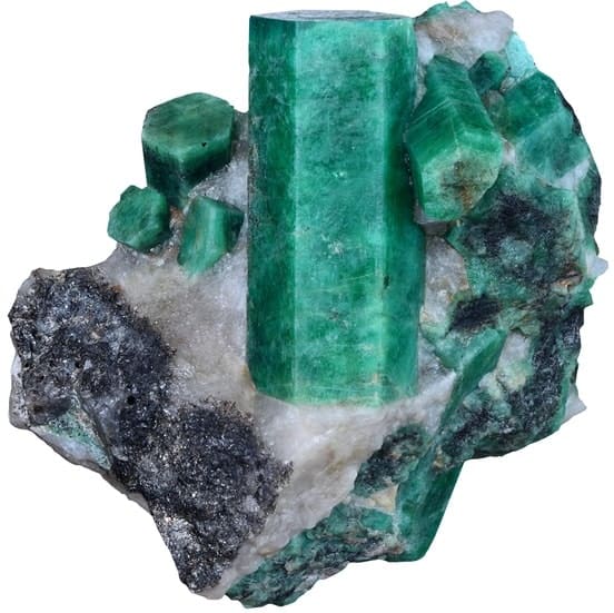 This is a close look at a large piece of Bahia Emerald.