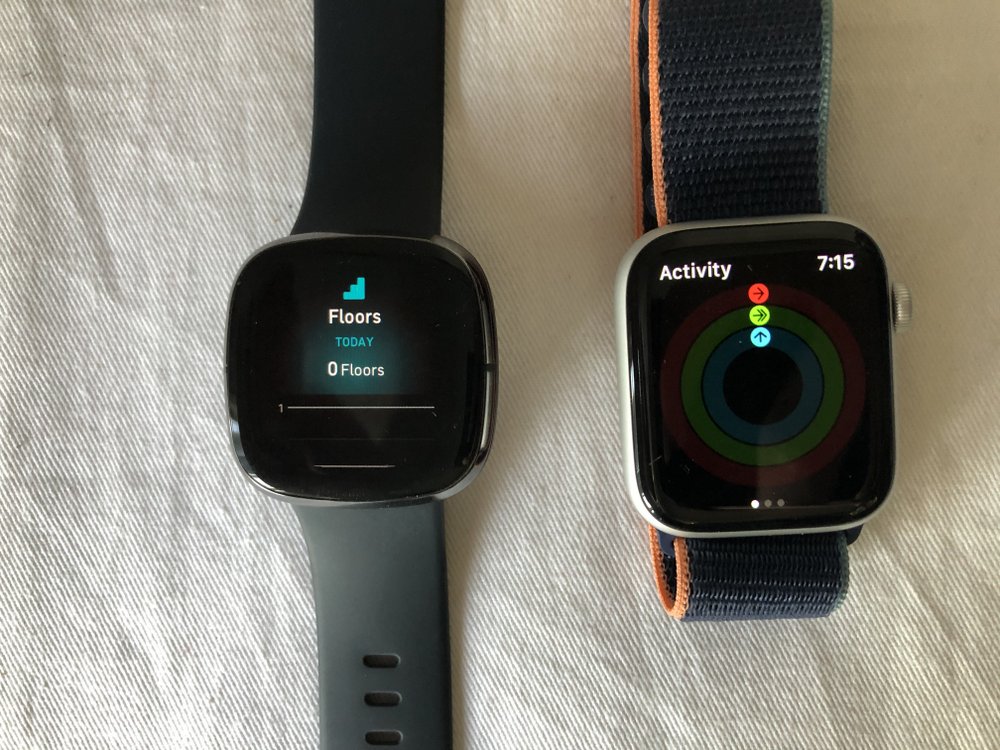 apple watch series 6 vs fitbit sense exercise counter