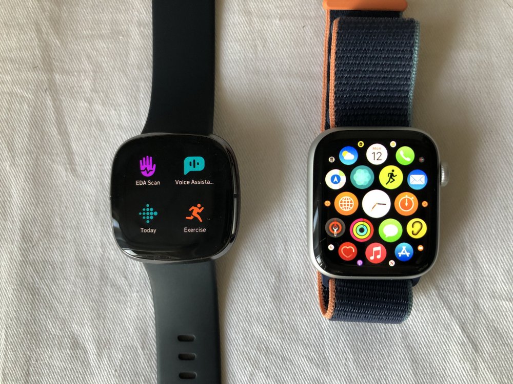 apple watch series 6 vs fitbit sense main screen apps
