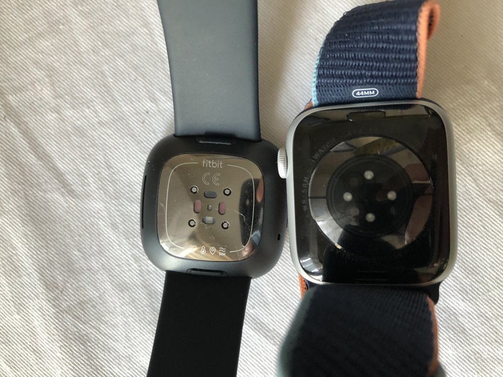 apple watch series 6 vs fitbit sense rear