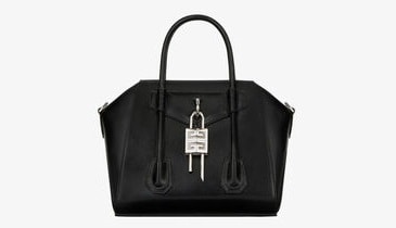 The black mini antigona lock bag from Givenchy.