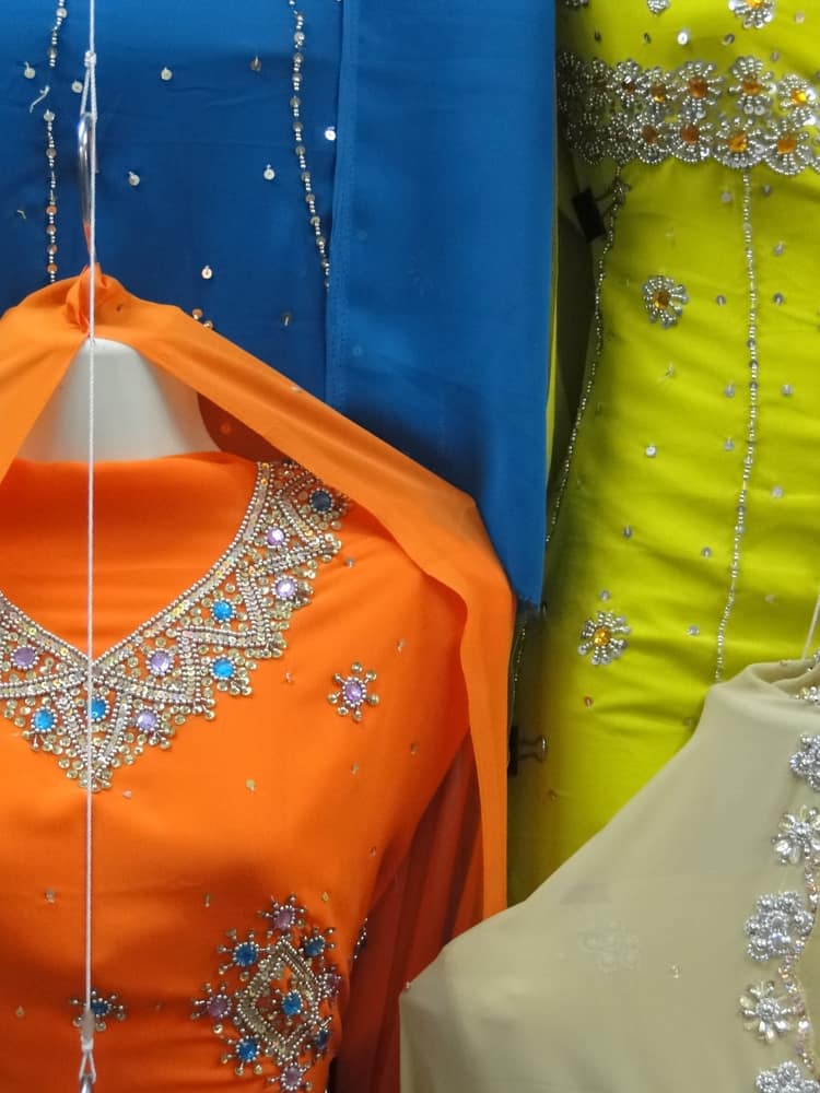 This is a close look at various saree dresses made of Himru Brocade fabrics.