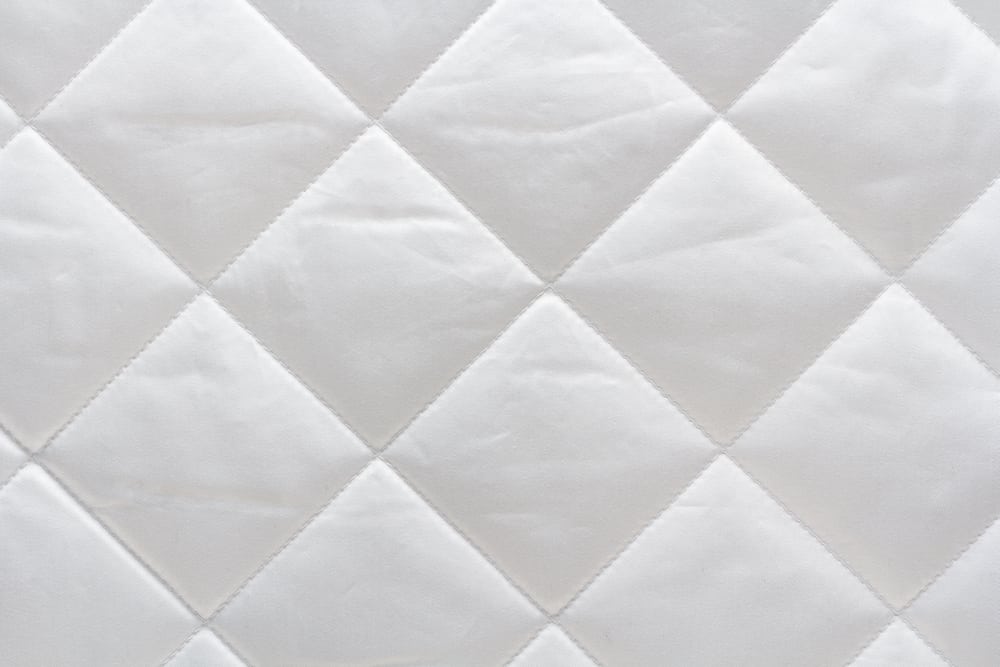 This is a close look at a quilted cotton fabric with patterns.