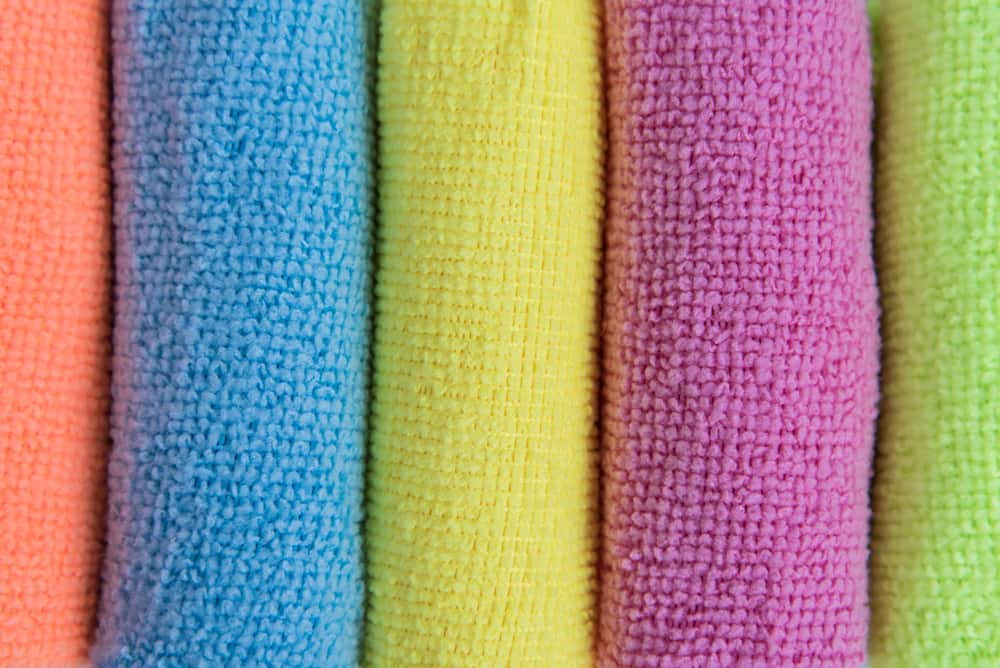 This is a close look at various colorful Microfiber fabrics.