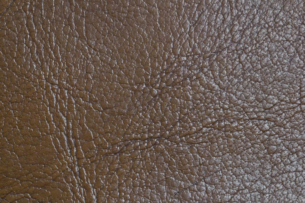This is a close look at a brown Buffalo Leather fabric.