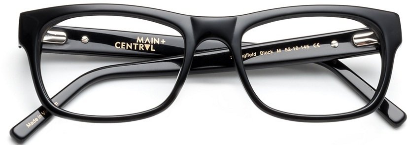 The Main and Central Springfield black glasses from Coastal.