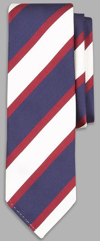 The Navy Blue, White and Red Broad tie from Drake's Haberdasher.