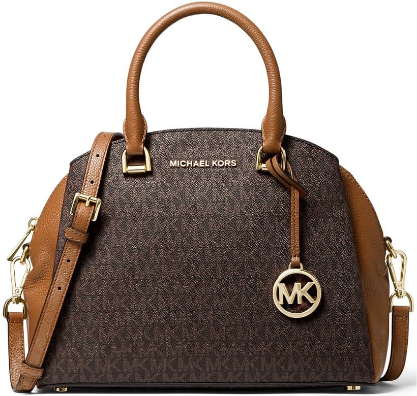 The Michael Kors Maxine Signature Logo Dome Satchel from Macy's.