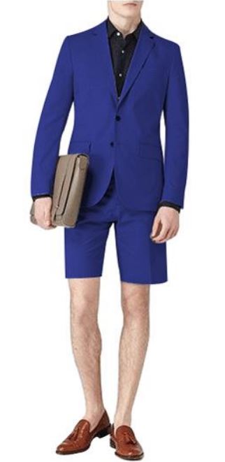 A blue navy suit with shorts from Men's USA.