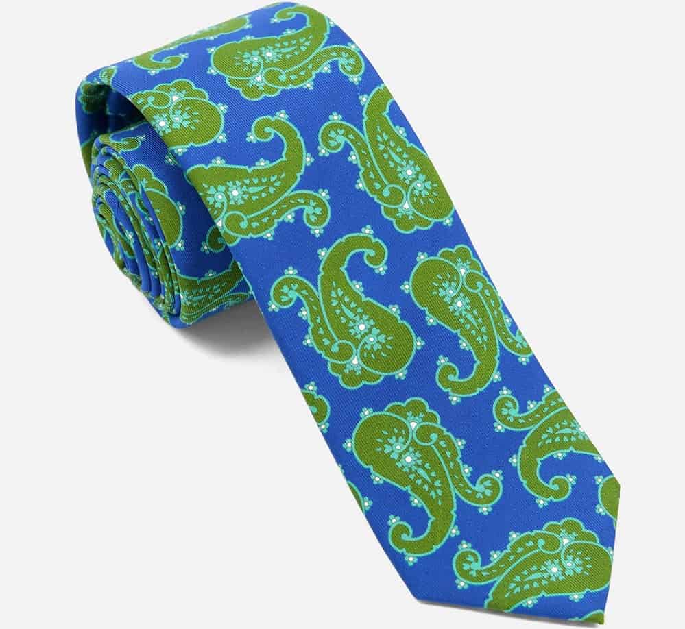 The Wild Paisley Olive Green tie from The Tie Bar.
