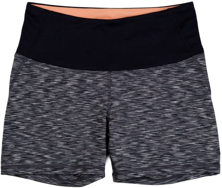 A pair of dark gray athletic shorts.