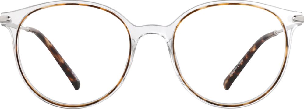 The colorless round eye glass frame from Zenni Optical.