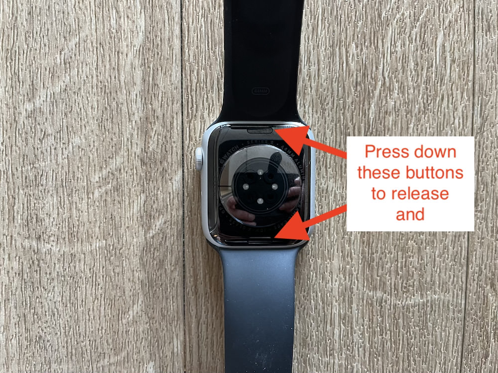 Apple Watch band release buttons image