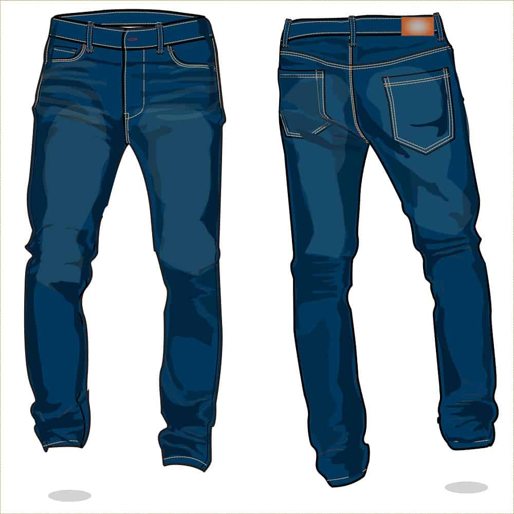 Vector image of denim pants - front and back.