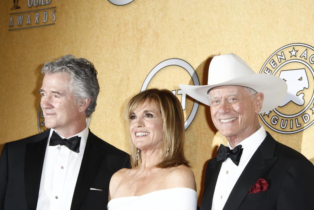 Patrick Duffy, Linda Gray and Larry Hagman attended a press conference.
