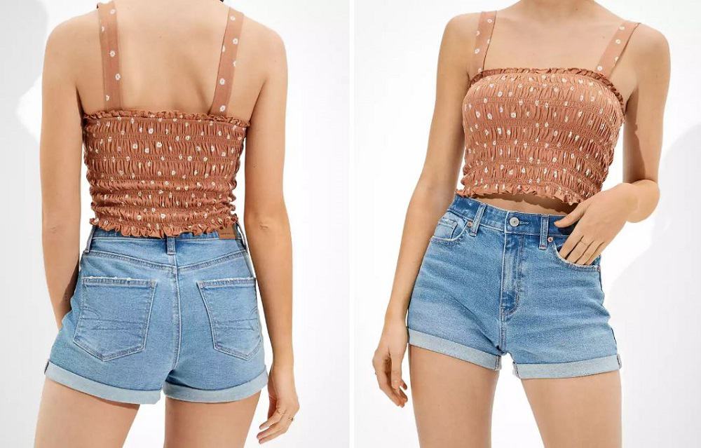 The Stretch Denim Mom Shorts from American Eagle.