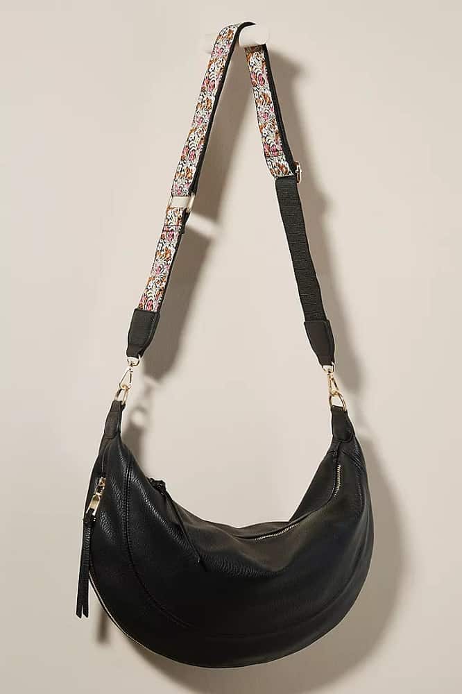 The Alexis Slouchy Crossbody Bag in black by Anthropologie.