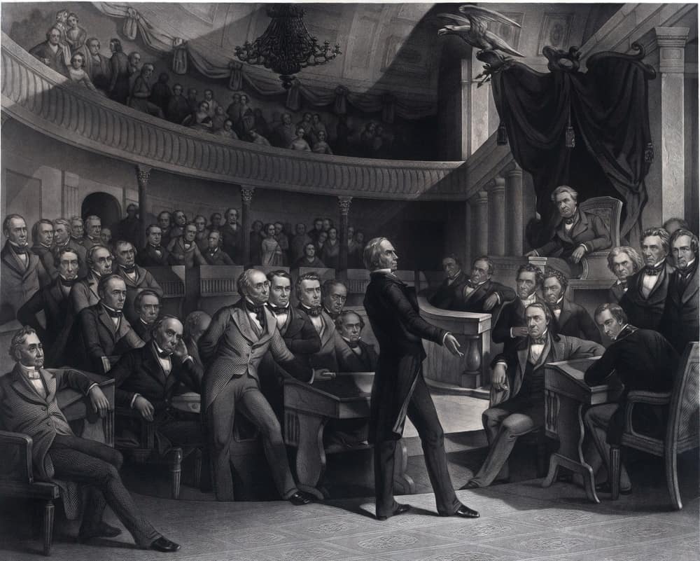 Henry Clay addressing the U.S. Senate with his plan, called the Compromise of 1850.