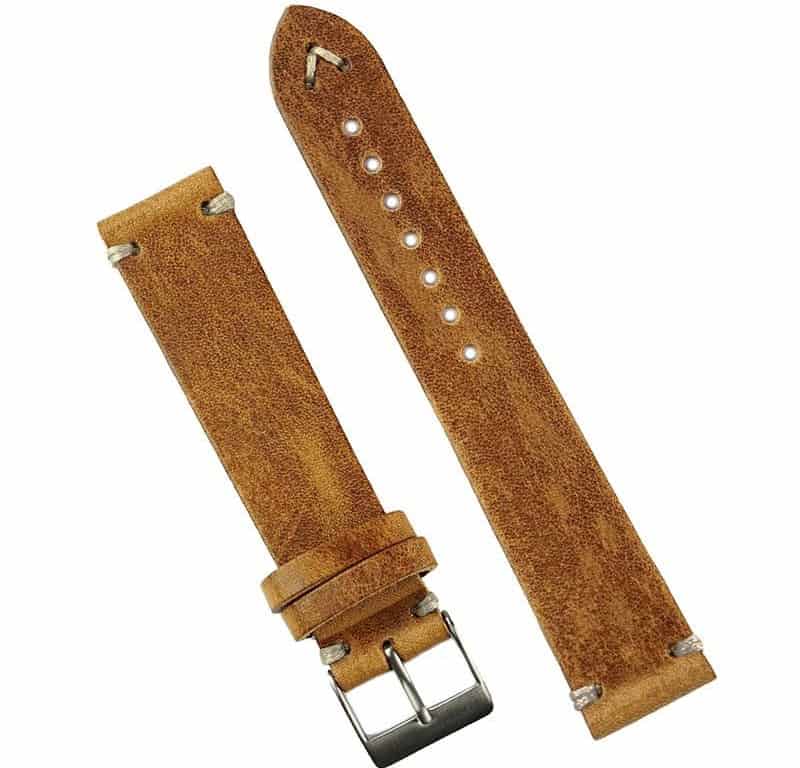 The Oak Italian Classic Vintage Leather Watch Band from B and R Bands.