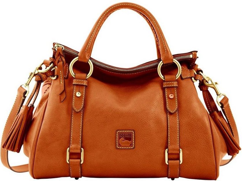 The Florentine Satchel in brown leather by Dooney and Bourke.