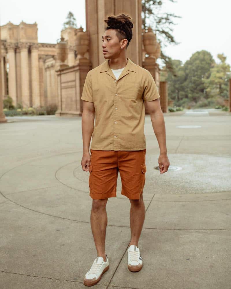 This is the organic ripstop jeans shorts in brown from Blue Organic.