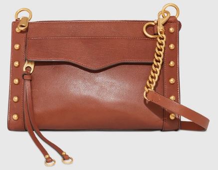 rossbody With Studs in brown leather by Rebecca Minkoff.
