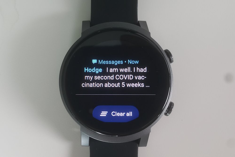 ticwatch e3 messages