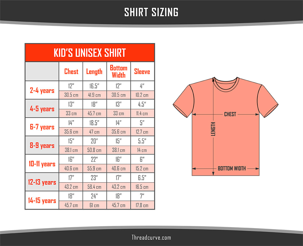 Kids Shirt Sizes Chart