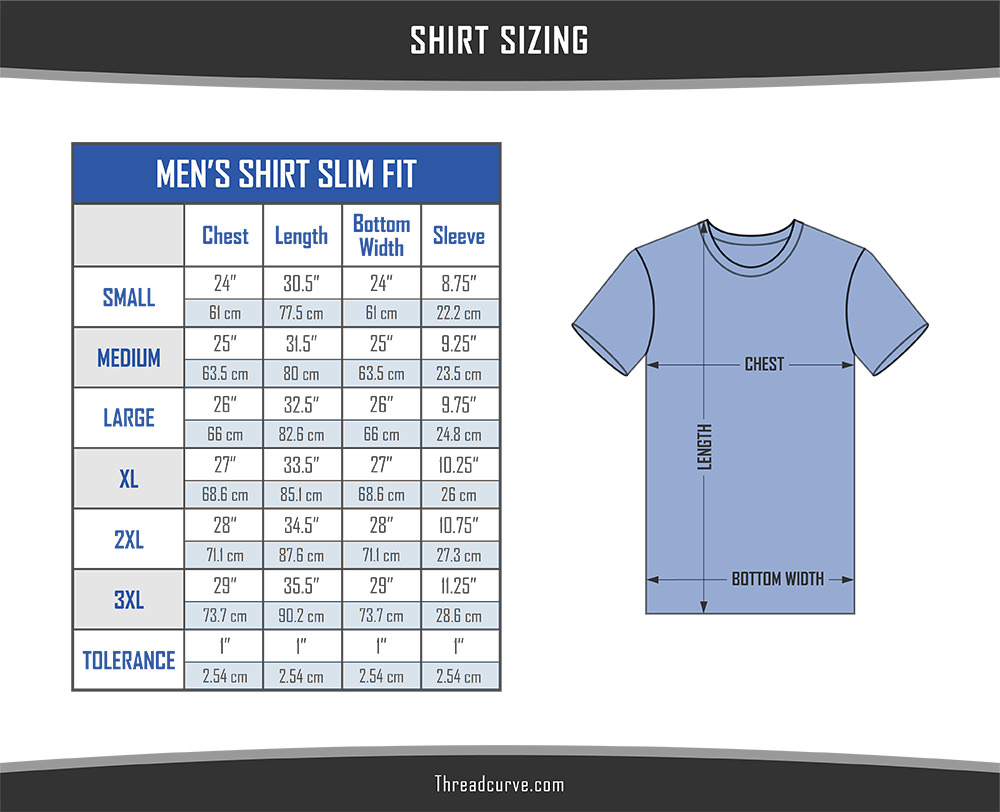 Men's Slim Fit Shirt Sizes