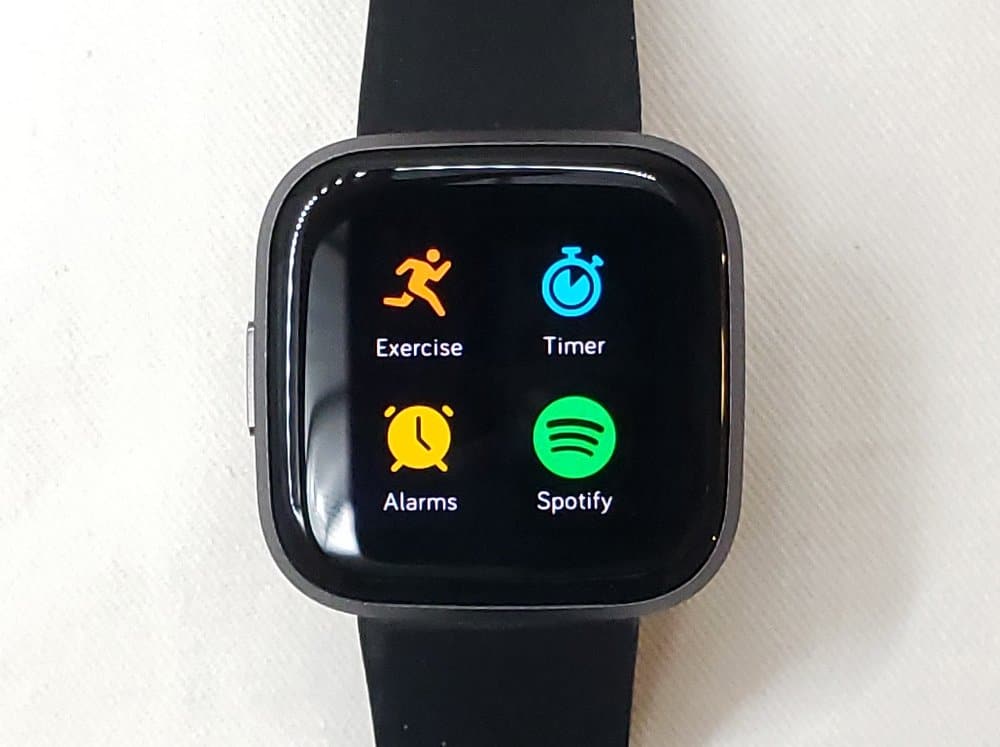 Fitbit Versa 2 app menu