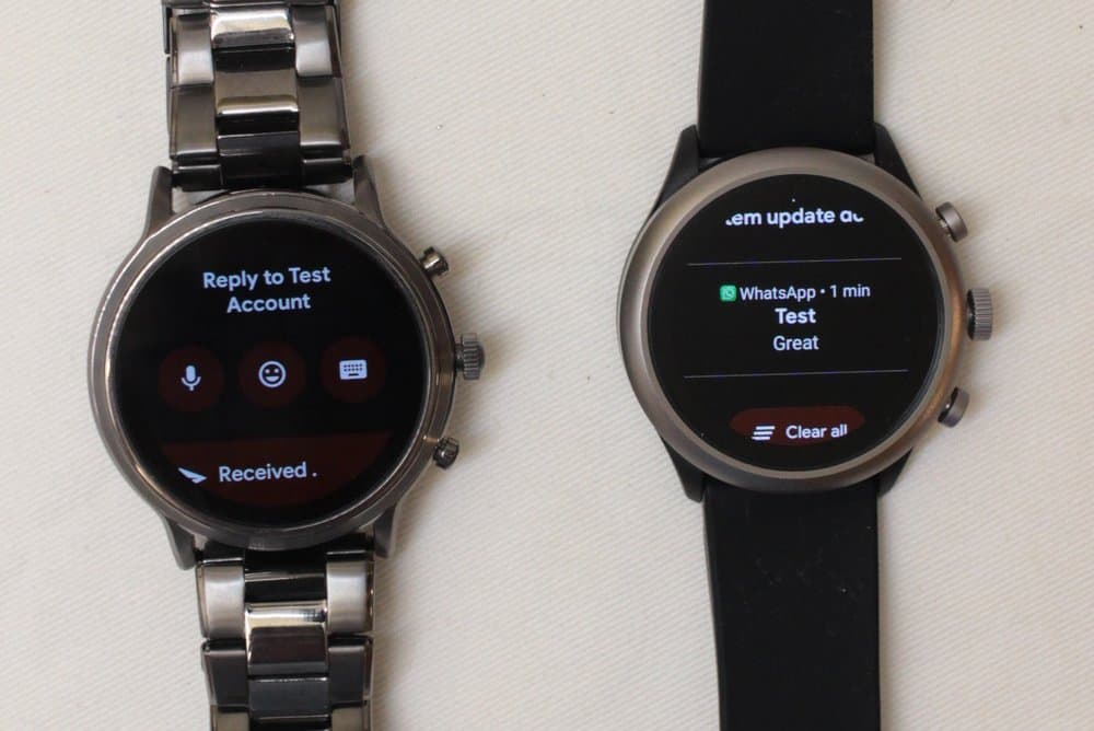 Fossil Gen 5 Carlyle vs Fossil Sport interacting with notifications