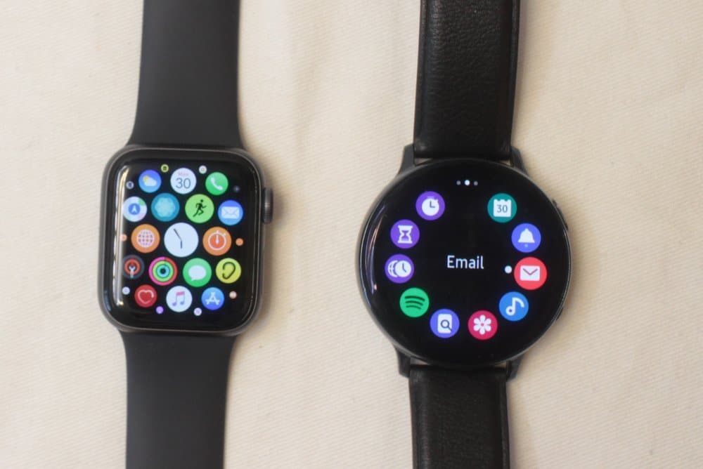 Samsung Galaxy Watch Active 2 vs Apple Watch Series 5 menu