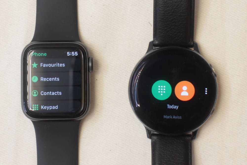 Samsung Galaxy Watch Active 2 vs Apple Watch Series 5 calls