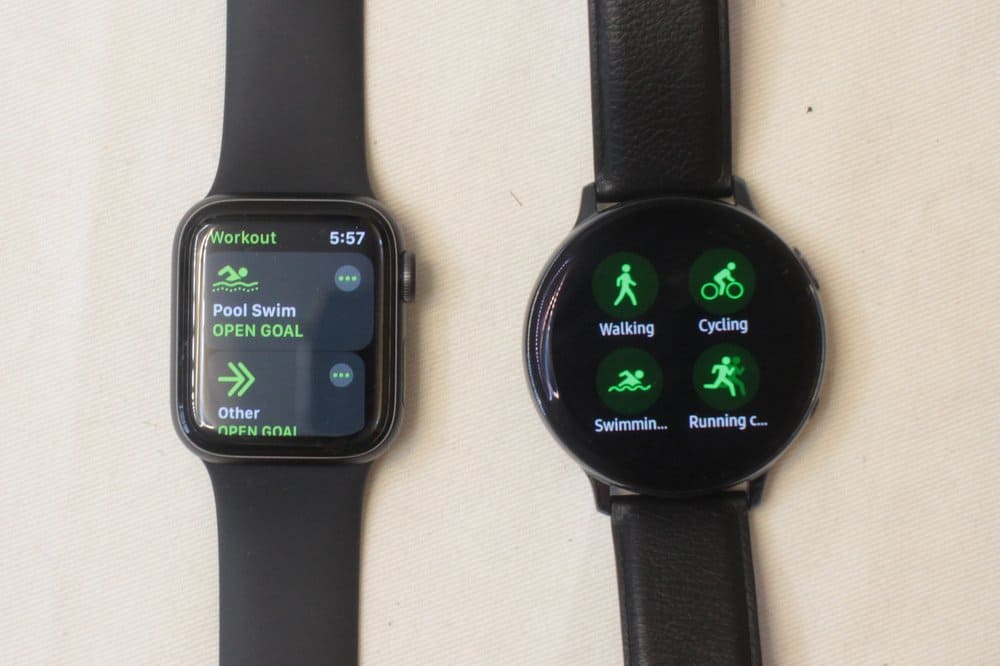 Samsung Galaxy Watch Active 2 vs Apple Watch Series 5 exercise
